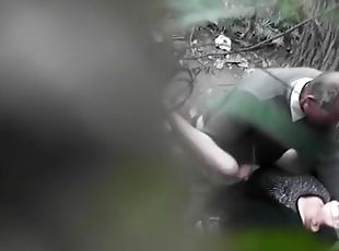 Older couple caught fucking in the woods