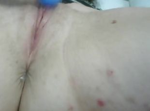 New slut playing with pussy and ass for first time on cam