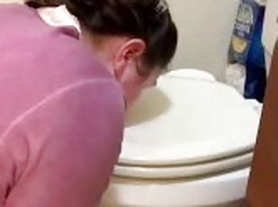 Kali Cole piss whore toilet slut watch her lick, slurp and gargles her own piss