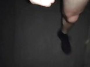 Jerking and edging my cock, while walking down my street, completely naked