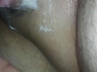 JACKING MY FRESHLY SHAVED LITTLE DICK I CUMMED TWICE