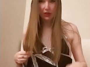 Masturbation, Amateur, Ados, Sale, Horny, Blonde, Coquine, Clignotant, Serveuse