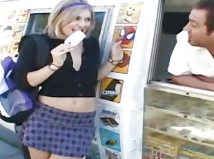 Sweet Stephanie Fucking hard with driver on ice cream van