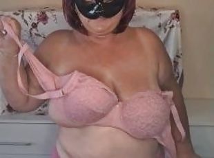 Fat masked Granny gets naked. She seduces you.