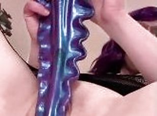 MILF vs large Scylla - huge dildo by Hodge Podge Entourage - BEST wet pussy sounds!!!