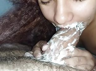 naughty knows how to fuck cock with her soft and greedy mouth,sucking inside to receive my creampie