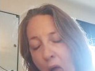 Milf sucks big young cock DEEPTHROAT