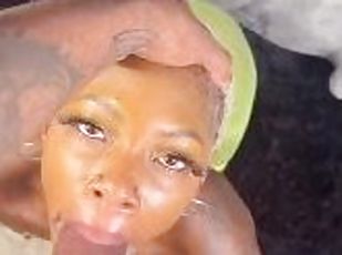 Ebony Slut Gets Face Fucked Until Cumshot