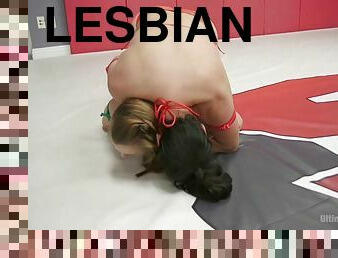 Kinky lesbians get freaky in the wrestling ring