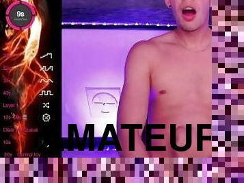 Web cam boy Masturbates and cum shoots onto his face