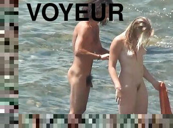 nudiste, en-plein-air, cam, plage, voyeur, caché