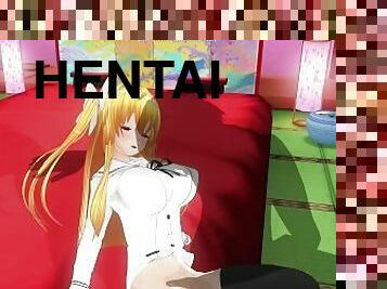 masturbācija-masturbation, orgasms, vāverīte, pusaudzis, blondīne, anime, hentai, 3d