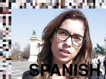 Spanish teen in glasses first porn video