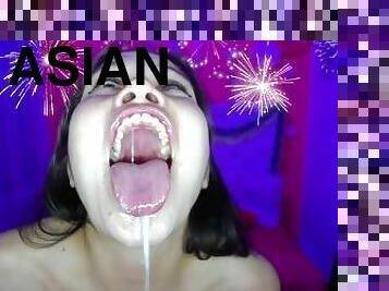 asiatisk, amatør, anal, blowjob, tenåring, deepthroat, creampie, føtter, ludder, pov