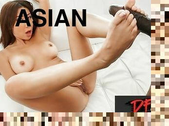 Mischievous Asian Babe Distracts BF wt Feet & Pussy - Nicole Doshi - DFxtra