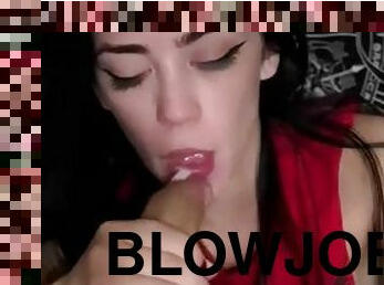 Pretty Teen Gives Deep Throat Blowjob