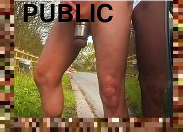 Public piss naked