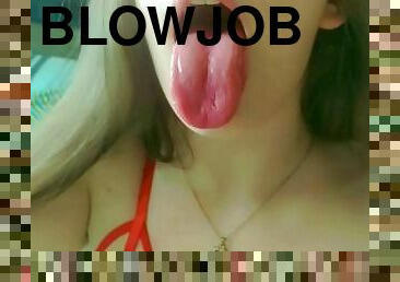 Talk dirty to me and explode all your load on my mouth ???? close up blowjob training ????????