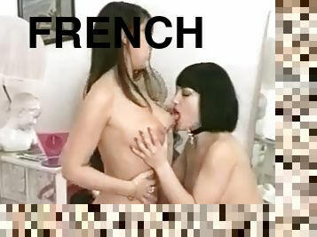 lésbicas, vintage, francês