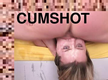 cumshot, tenåring, deepthroat, cum, brutal, røff