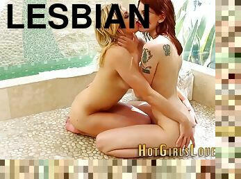 Showered lesbian toys babes butt
