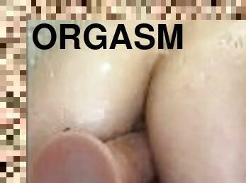 Fucking my big DILDO to get ORGASM in shower