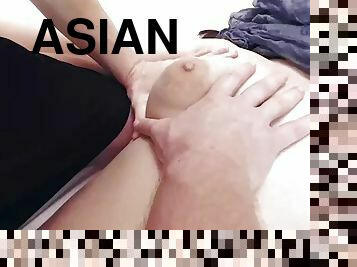 asiático, massagem, dedos, virgem