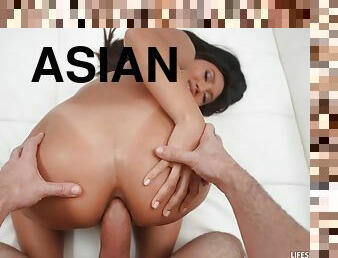 asiatisk, anal, hardcore, deepthroat, intervju, pov, thai, nydelig