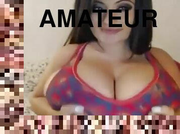 (who is this??) bbw shows her perfect tits on webcam for all