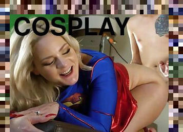 Lisey Sweet in the kinkiest superwoman cosplay