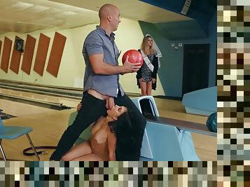 Sean Lawless fucked busty graduate Valerie Kay in the bowling