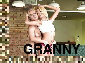 стара, дозріла, бабуся-granny, лесбіянка-lesbian, підліток, молода-18, 18-років, старші, дупа-butt, старі-та-молоді