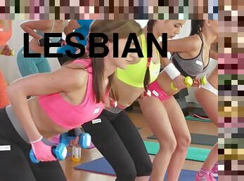 coño-pussy, babes, lesbiana, con-los-dedos, gimnasio, de-cerca