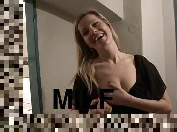 milf, hardcore, branlette, point-de-vue, blonde, toilette, drôle, tchèque