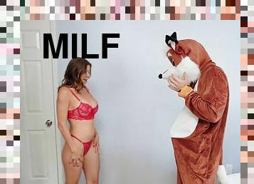 Perverted MILF Alexis Fawx sees Mascot's boner under his costume