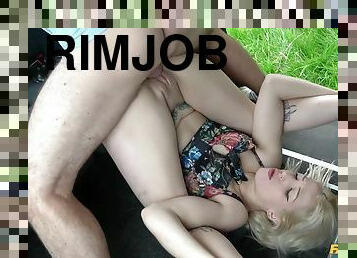 tenåring, deepthroat, pov, rimjob