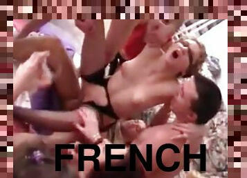 French Group Fucking Scene with Horny Bitches