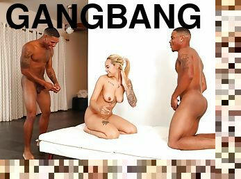 Charming wench interracial gangbang xxx clip