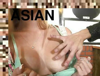 asiatisk, röv, fitta-pussy, avsugning, latinska, ansiktssprut, piercad