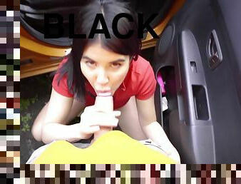 Black-haired cutie screwed by horny driving instructor