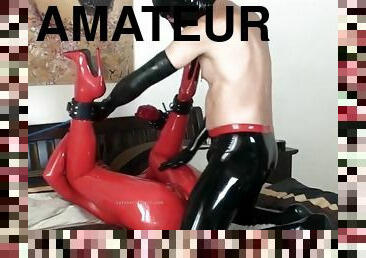 amatör, tysk, bdsm, latex, bondage