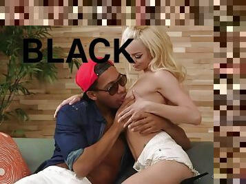 Tiny blonde for black dick