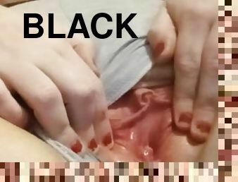 Fucking myself with my black dragon dildo ????