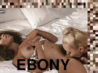 Ebony Teen And Blonde Chick Hairy Pussy Lesbians Play Hard