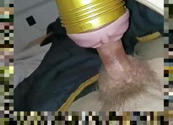 Dripping fleshlight creampie