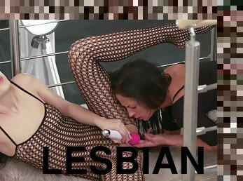 coño-pussy, lesbiana, medias, follando-fucking, rejilla