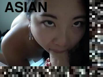 Asian Girl Deepthroating and Fucking