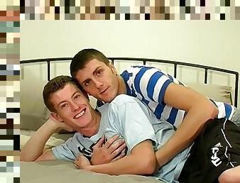 British twinks Aiden and Lucas cum after hard anal fucking