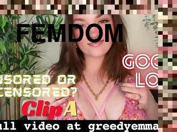 Gooner Loop Censored or Uncensored? Clip A - Goddess Worship BBW Tit Ass Pixelated Humiliation