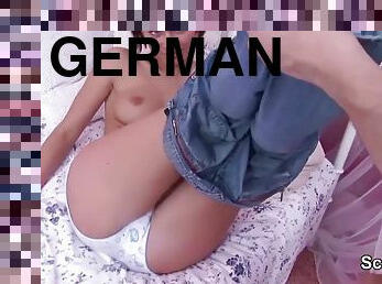 German blue eye skinny teen hard to fuck, not half-brother